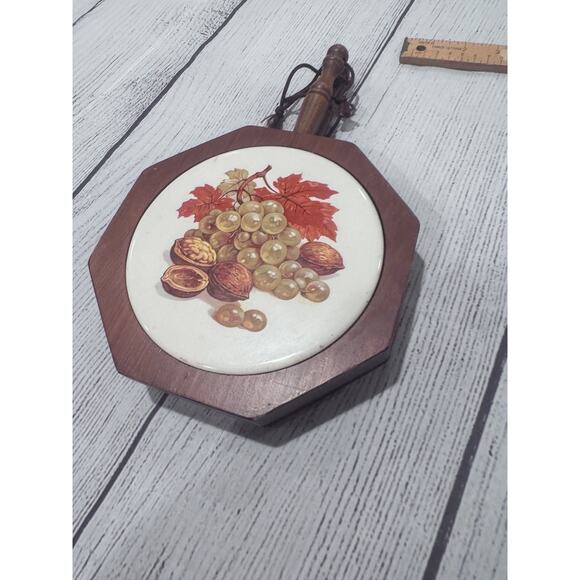 Vintage Wood & Ceramic Tile Trivets Wall Hanging/Cheese Tray - Picture 5 of 9